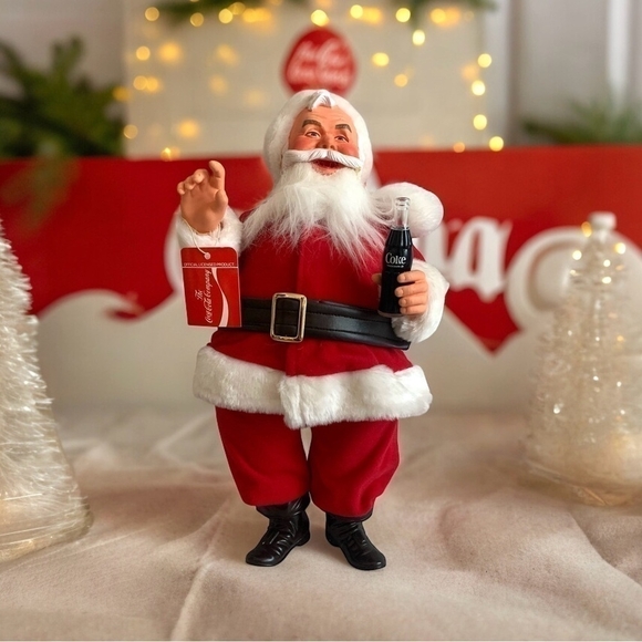 VNTG Coca Cola Santa Clause 15” Tall Plush Santa Statue Monument Christmas Decor